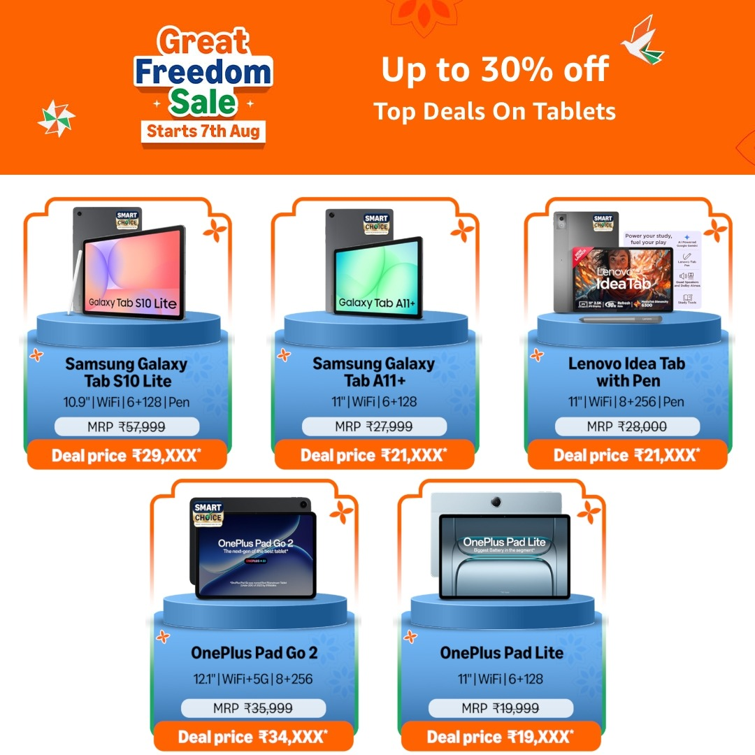 Top Deals On Tablets - Amazon Great Freedom Sale 2026